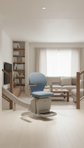 Straight Stair Lift Powder Blue Upholstery